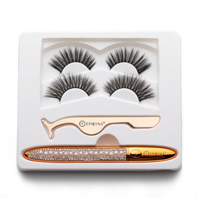 Vegan Natural False Eyelashes - Magnetic Black Eyeliner and Lashes Kit