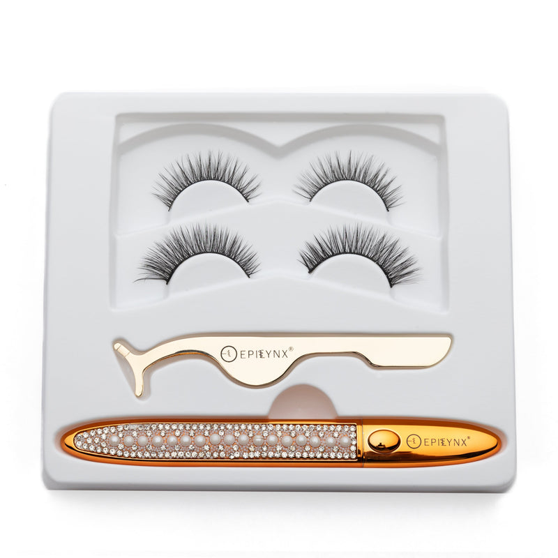 Vegan Natural False Eyelashes - Magnetic Black Eyeliner and Lashes Kit