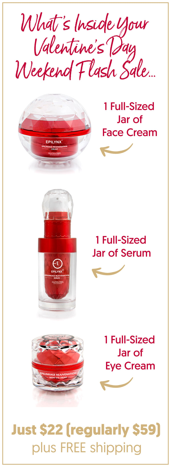 VALENTINE Vegan Beauty Bundle: Full-Sized Face Cream, Serum & Eye Cream!