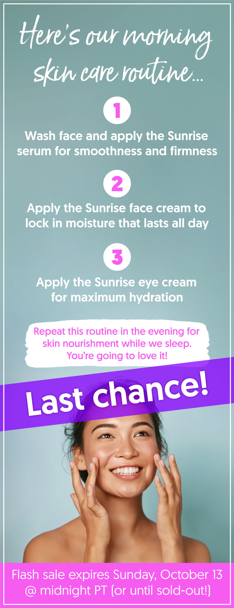 Beauty Bundle: Sunrise Serum, Sunrise Cream, and Sunrise Eye Cream (full-sized!)